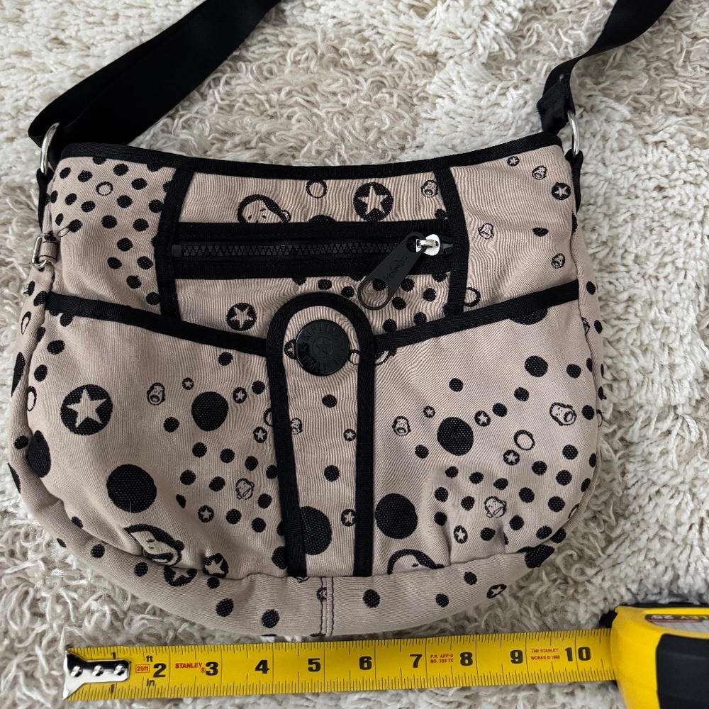 Monkey beige fabric Kipling cross body purse